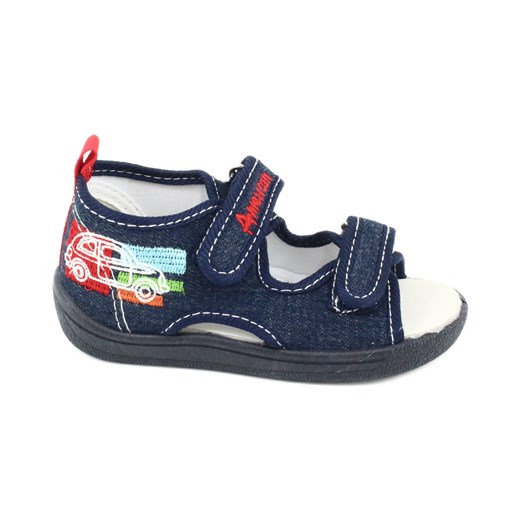 American Club American sandałki buty dziecięce wkładka skórzana TEN46 czerwone granatowe American Club 22 ButyModne.pl