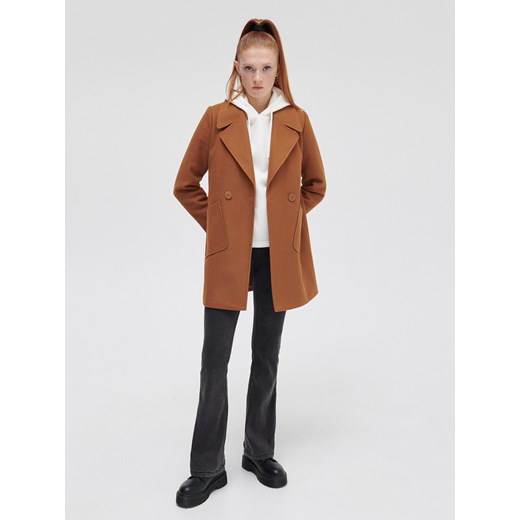 Cropp - Dwurzędowy płaszcz - Beżowy Cropp M Cropp
