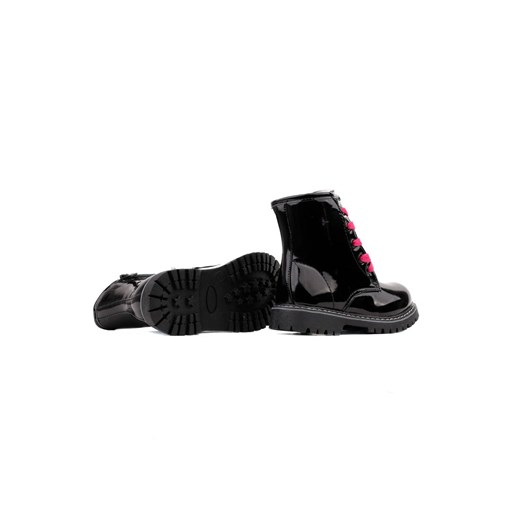 Czarne buty zimowe dziecięce Yourshoes trapery sznurowane 