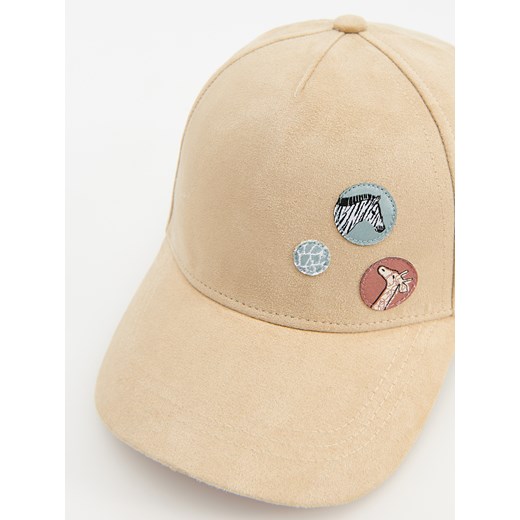 Reserved - Zamszowa czapka z daszkiem - Beżowy Reserved S/M okazja Reserved