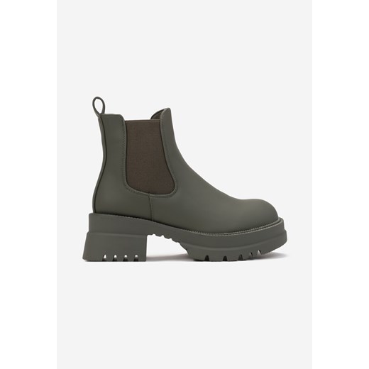 Workery damskie Renee zielone casual bez zapięcia