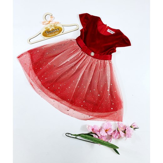 Sukienka dla Dziewczynki Amanda Diamonds - krótki rękaw 158-164 cm Vanilove