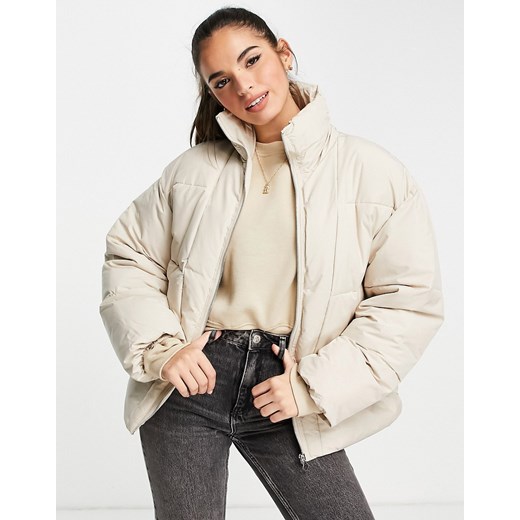 Pimkie – Kremowa kurtka puchowa z poliestru z recyklingu-Neutralnie Pimkie S Asos Poland
