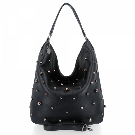 Shopper bag Diana&Co czarna lakierowana glamour na ramię 