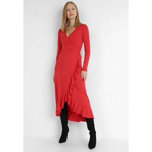 Czerwona Sukienka Verial ze sklepu Born2be Odzież w kategorii Sukienki - zdjęcie 123610255
