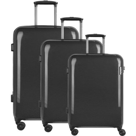 d&n Travel Line 8200 3-częściowy komplet walizek na 4 kółkach schwarz D&n 78cm x 49cm x 29cm okazja Bagaze