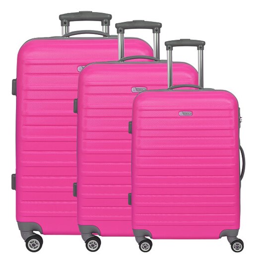 d&n Scion Travel Line 9400 3-częściowy komplet walizek na 4 kółkach pink D&n 46cm x 25cm x 71cm okazja Bagaze