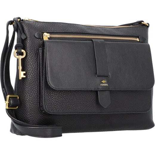 Fossil Kinley Torebka na ramię skórzana 30 cm black Fossil 30cm x 6cm x 22cm Bagaze promocja