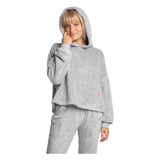 Lalupa, Pluszowa bluza z kapturem Szary, female, rozmiary: 40/42,36/38,42/44 Lalupa 40/42 showroom.pl