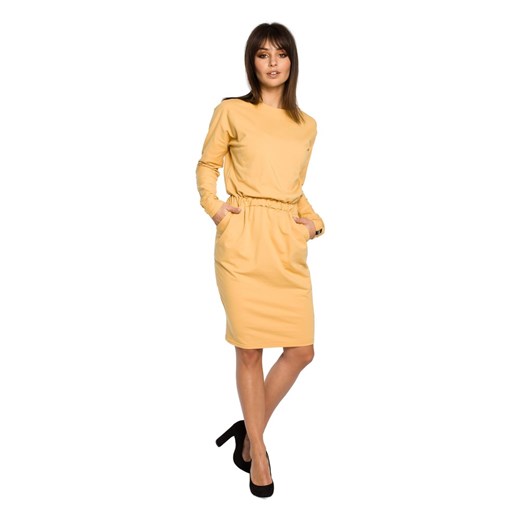 BE, Sukienka z gumką w pasie Żółty, female, rozmiary: S/M,2XL/3XL Be 2XL/3XL showroom.pl