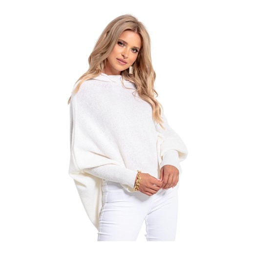 Fobya, Wełniany sweter z golfem Biały, female, rozmiary: One size Fobya ONESIZE showroom.pl