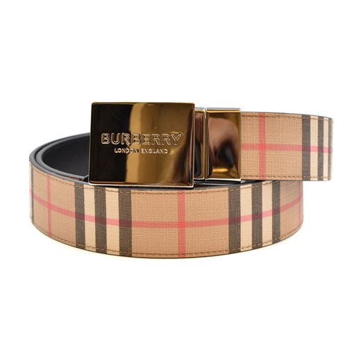 Burberry, Reversible Plaque Buckle Belt Beżowy, male, rozmiary: 85 cm,95 cm,100 cm,90 cm,105 cm Burberry 95 cm showroom.pl