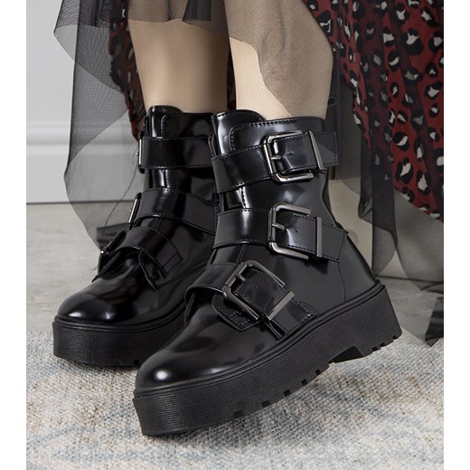 Czarne botki na platformie Austin 41 gemre