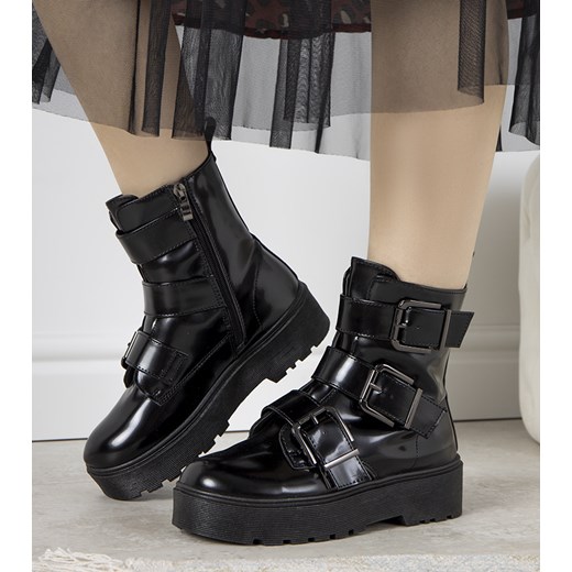 Czarne botki na platformie Austin 38 gemre