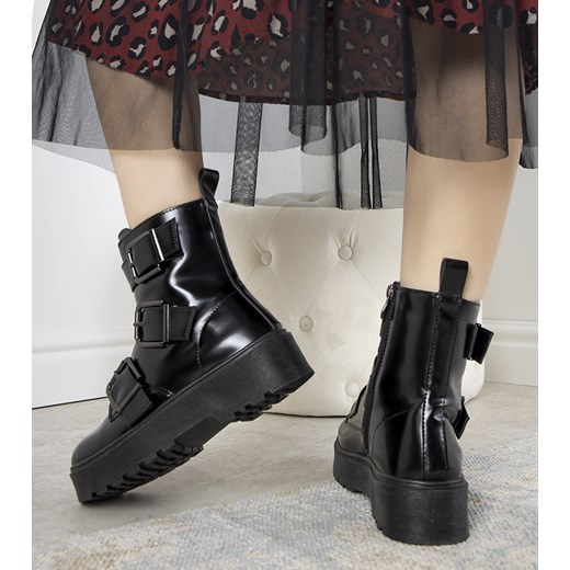 Czarne botki na platformie Austin 39 gemre