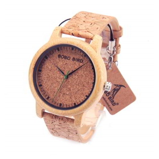 Drewniano-korkowy zegarek naturalny BOBO BIRD - 45 mm okazyjna cena niwatch.pl