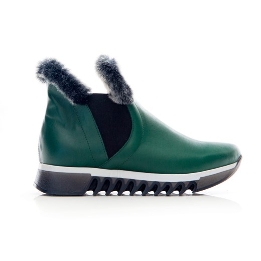 ocieplane botki - skóra naturalna - model 485 - kolor zielony Zapato 39 zapato.com.pl