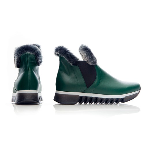 ocieplane botki - skóra naturalna - model 485 - kolor zielony Zapato 39 zapato.com.pl