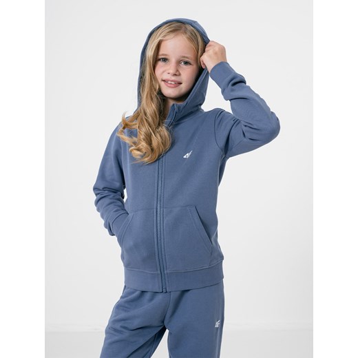 Bluza dresowa rozpinana z kapturem dziewczęca 4F