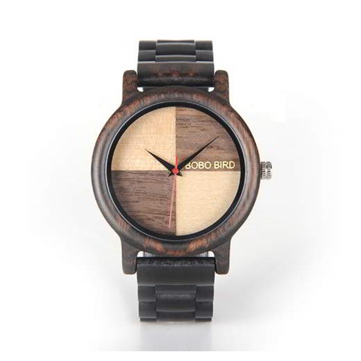 Ciemnobrązowy zegarek drewniany BOBO BIRD na bransolecie EN07 niwatch.pl wyprzedaż