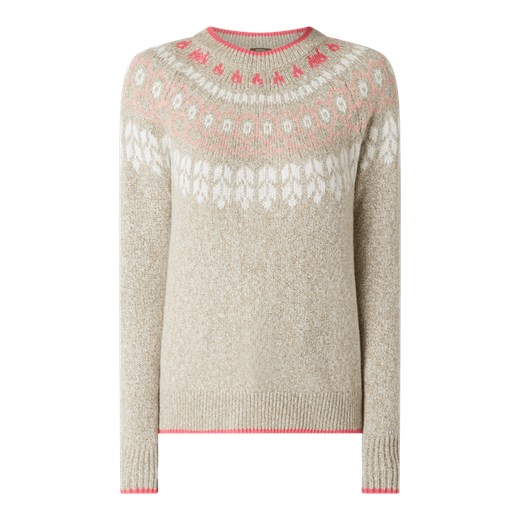 Sweter z norweskim wzorem z raglanowymi rękawami Montego L Peek&Cloppenburg  promocja