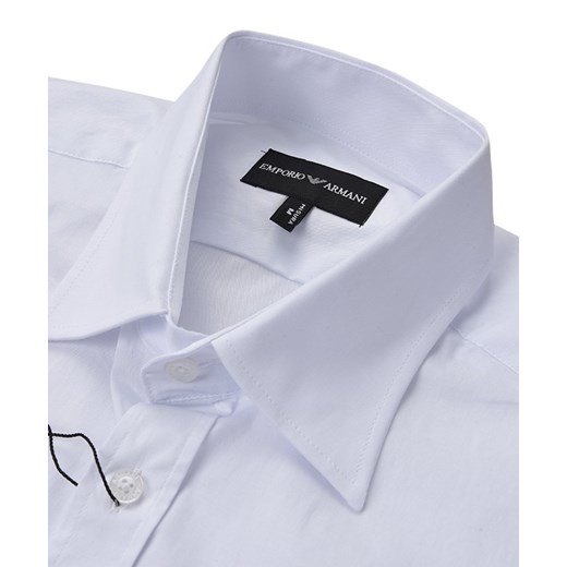 Emporio Armani koszula męska biała wiosenna z elastanu elegancka z długimi rękawami