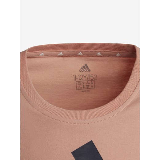 Różowy t-shirt chłopięce Adidas Performance bawełniany