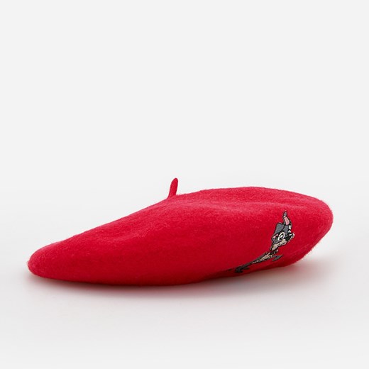 Reserved - Wełniany beret z haftem Zakochany Kundel - Czerwony Reserved M/L okazyjna cena Reserved