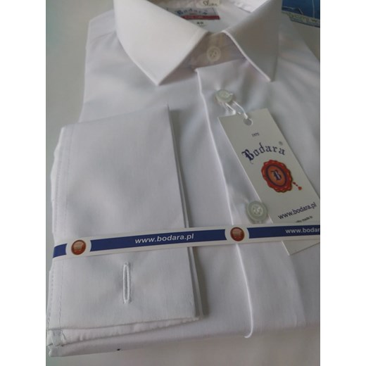 Bodara koszula biała SLIM 2w1 na spinki / guzik   z długim rękawem Bodara 44 okazyjna cena ATELIER-ONLINE