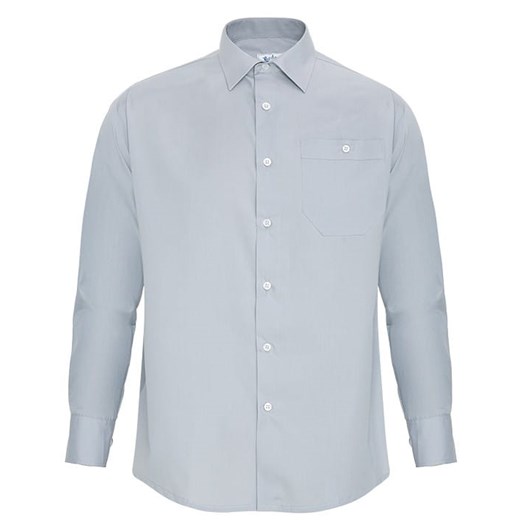 Bodara koszula jasno szara długi rękaw męska Regular ze sklepu ATELIER-ONLINE w kategorii Koszule męskie - zdjęcie 124181715