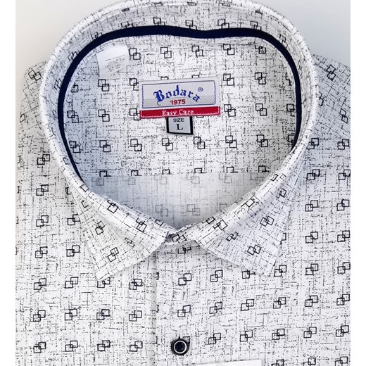Bodara koszula biała w granatowy wzorek Bodara XL okazyjna cena ATELIER-ONLINE
