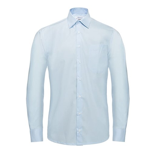 Bodara  niebieska  koszula męska Regular z długim rękawem ze sklepu ATELIER-ONLINE w kategorii Koszule męskie - zdjęcie 124181756