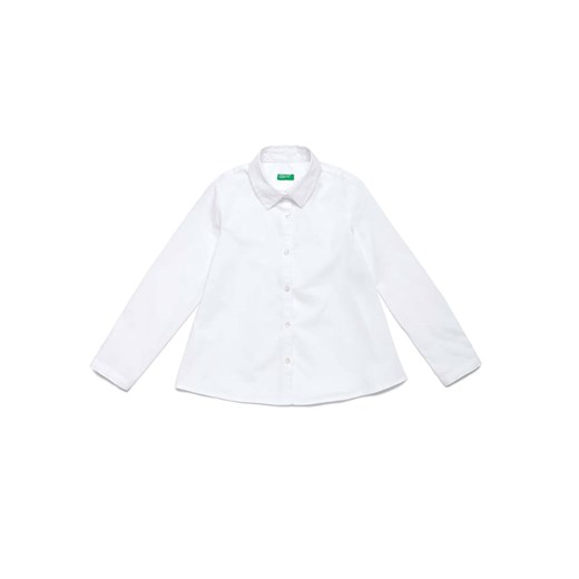 Benetton bluzka dziewczęca bawełniana biała 