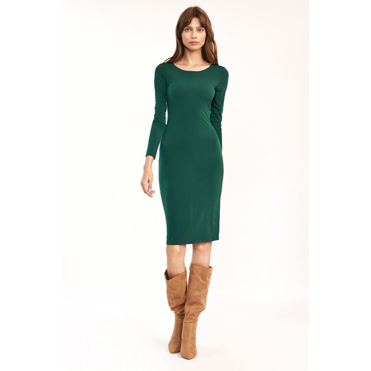 Dopasowana zielona sukienka - S192 Nife L (40) Świat Bielizny