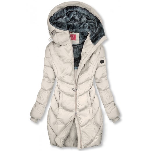 Kremowo-biała kurtka zimowa o wydłużonym kroju Vae M LHDstore