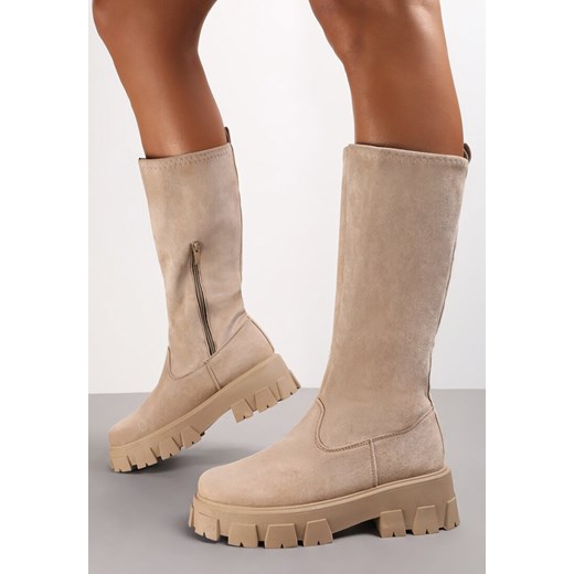 Beżowe Kozaki Kalathe Renee 36 renee.pl