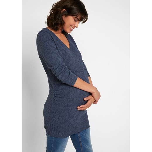 Długi sweter ciążowy z bawełny z recyklingu | bonprix 32/34 bonprix