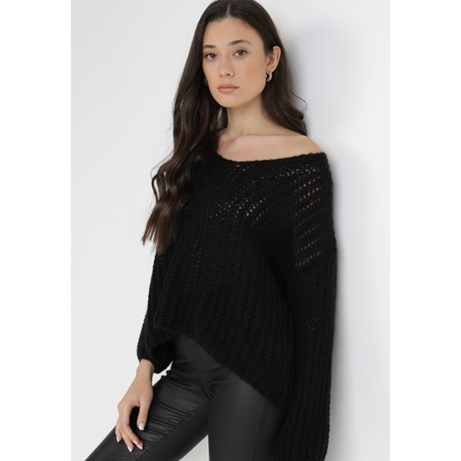 Czarny Sweter Amarherine ze sklepu Born2be Odzież w kategorii Swetry damskie - zdjęcie 124333626