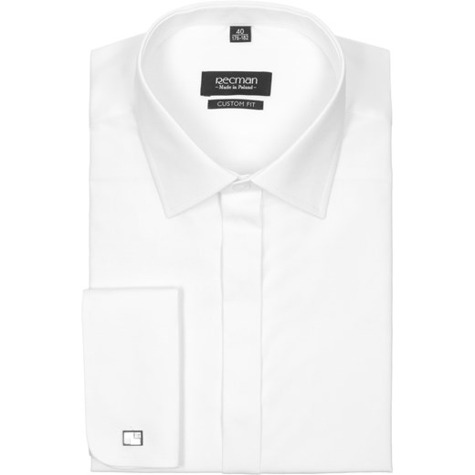 Biała koszula z mankietami na spinki Recman SAVERNE2 9001 custom fit Recman 188/194/41 Eye For Fashion