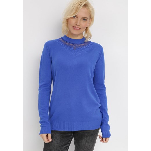 Niebieski Sweter Solielle L Born2be Odzież