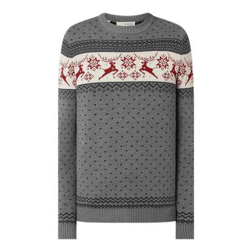 Sweter męski Selected Homme szary młodzieżowy