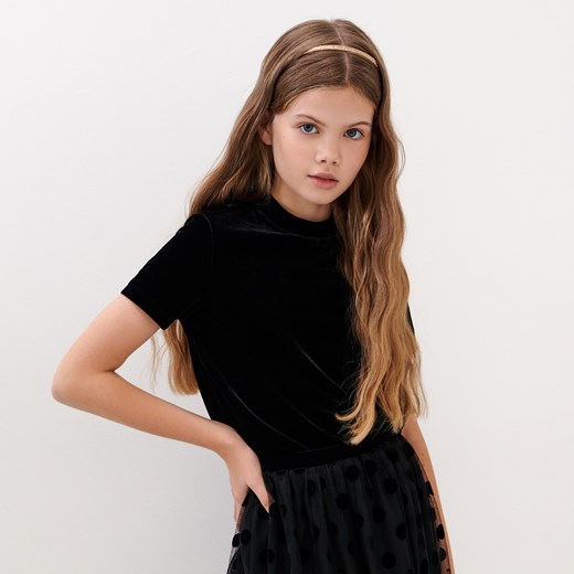 Sinsay - Koszulka ze stójką - Czarny Sinsay 158 Sinsay