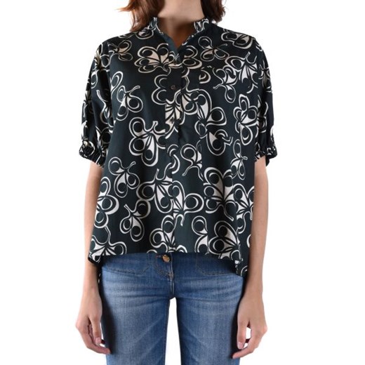 Koszula damska wielokolorowa ASPESI z krótkim rękawem w abstrakcyjnym wzorze 
