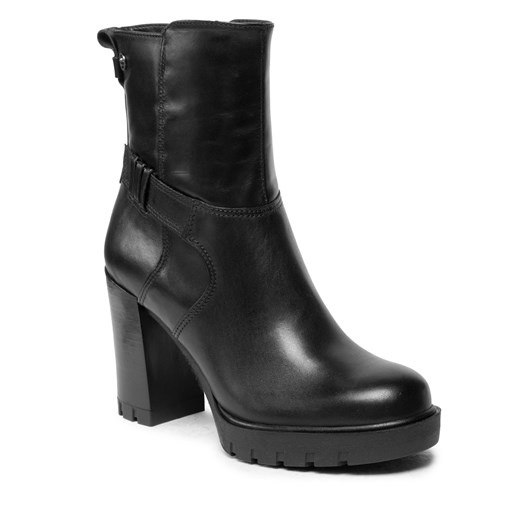Botki Tamaris czarne na zamek eleganckie na jesień