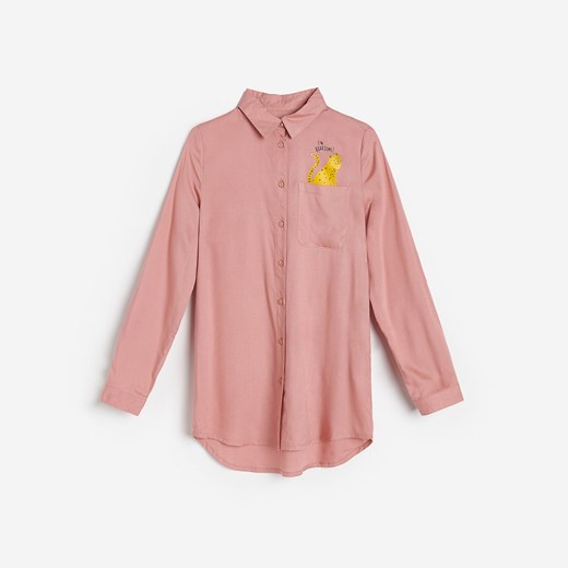 Reserved - Koszula z kieszonką - Różowy Reserved 164 wyprzedaż Reserved