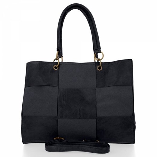 Shopper bag Andrea Massi bez dodatków czarna 