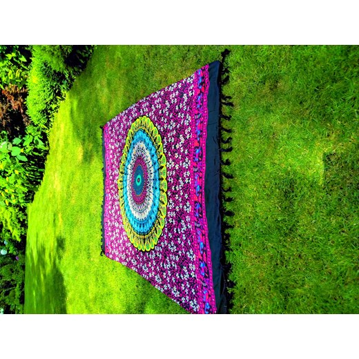 Sarong chusta szal pareo gobelin chusta na ścianę mandala różowe kwiatki Balijskie Klimaty Balijskie Klimaty