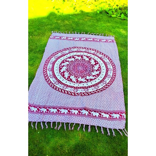 Sarong chusta szal pareo gobelin chusta na ścianę mandala bordowy słoń Balijskie Klimaty Balijskie Klimaty