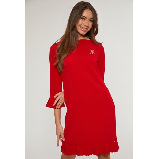 Sukienka MONNARI z długim rękawem mini elegancka z kołnierzykiem dzienna 