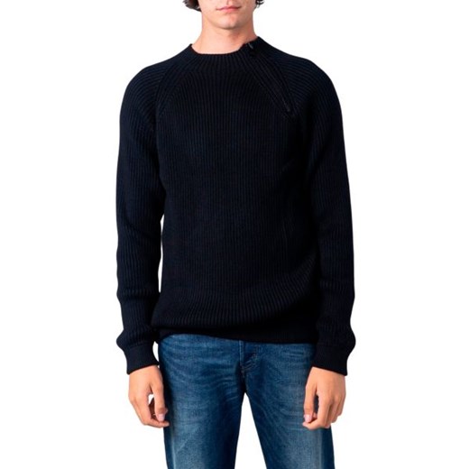 Calvin Klein Jeans Bluza Mężczyzna - MIXED MEDIA MOCK NECK SWEATER - Czarny XS Italian Collection